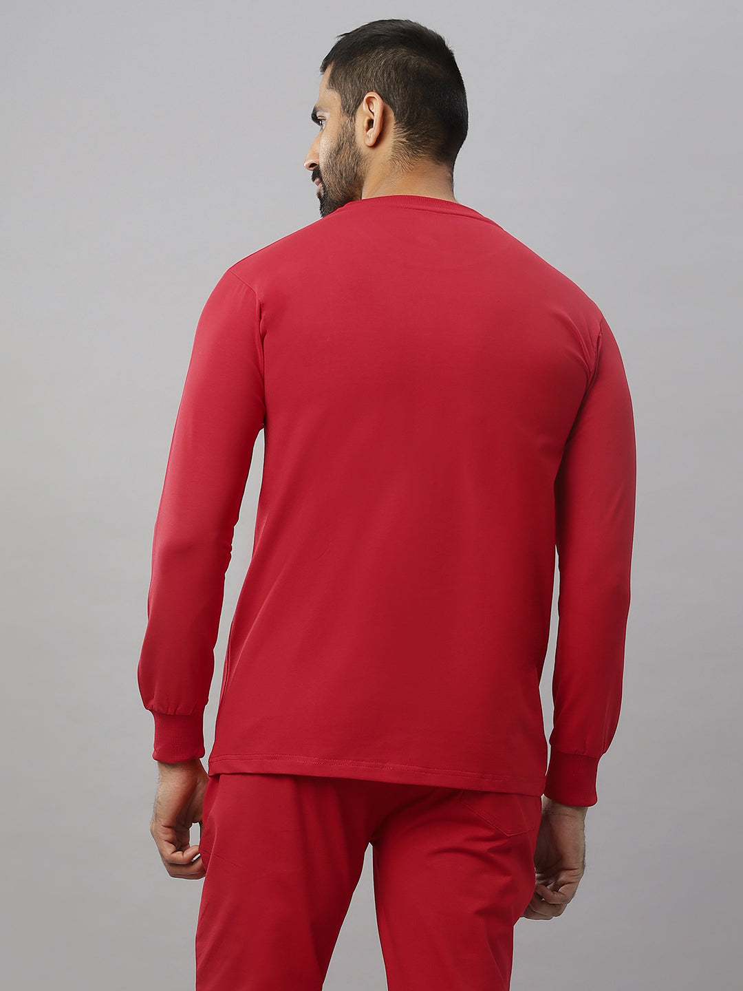 Red Supima Full Sleeve Round Neck T-shirt