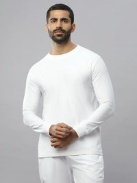 White Supima Full Sleeve Round Neck T-shirt