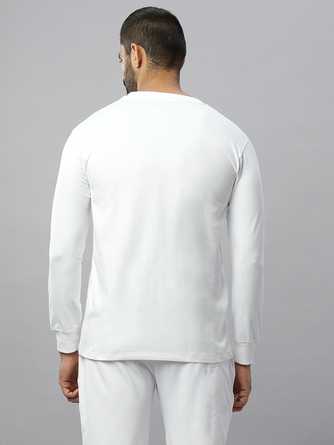 White Supima Full Sleeve Round Neck T-shirt