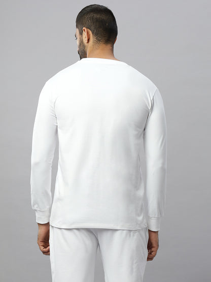 White Supima Full Sleeve Round Neck T-shirt