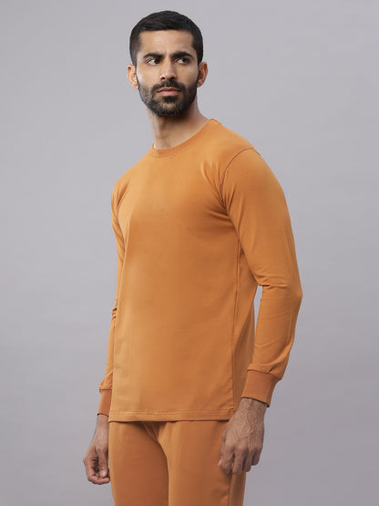 Rust Supima Full Sleeve Round Neck T-shirt