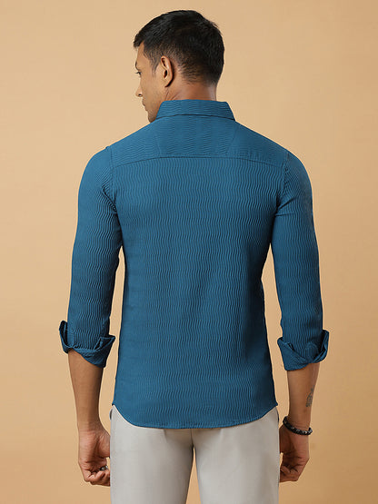 Peacock | Wavy Ridge | Pleated Design Shirt