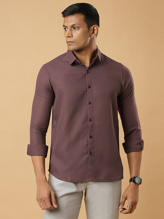 Purple | Classic Waffle Pattern | Waffle Texture Shirt