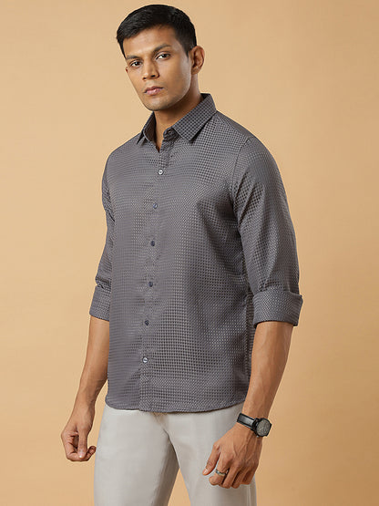 Steel Grey | Classic Waffle Pattern | Waffle Texture Shirt