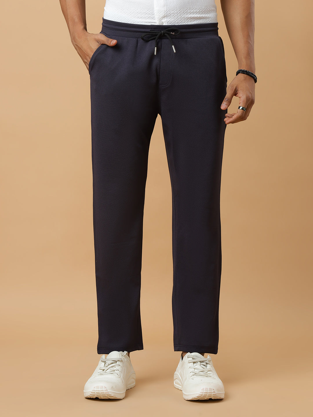 Dark Grey | Straight-Leg Essential Textured | Track Pants