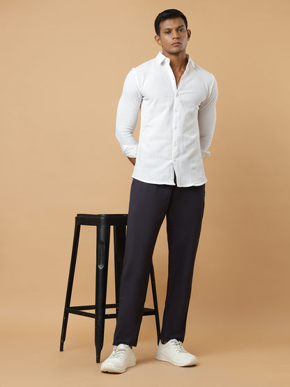 Dark Grey | Straight-Leg Essential Textured | Track Pants