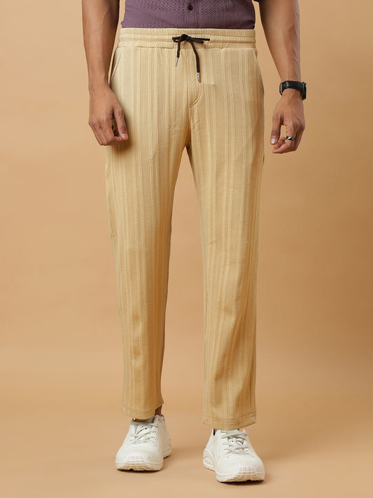 Chiku | Vertical Stripe Textured Track Pants | All-Season Wear