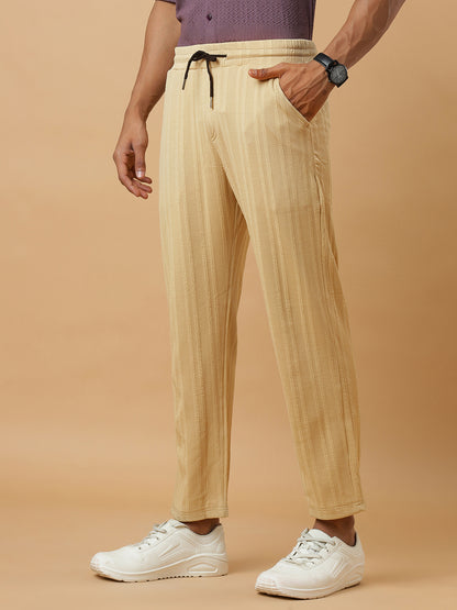 Chiku | Vertical Stripe Textured Track Pants | All-Season Wear