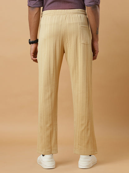 Chiku | Vertical Stripe Textured Track Pants | All-Season Wear