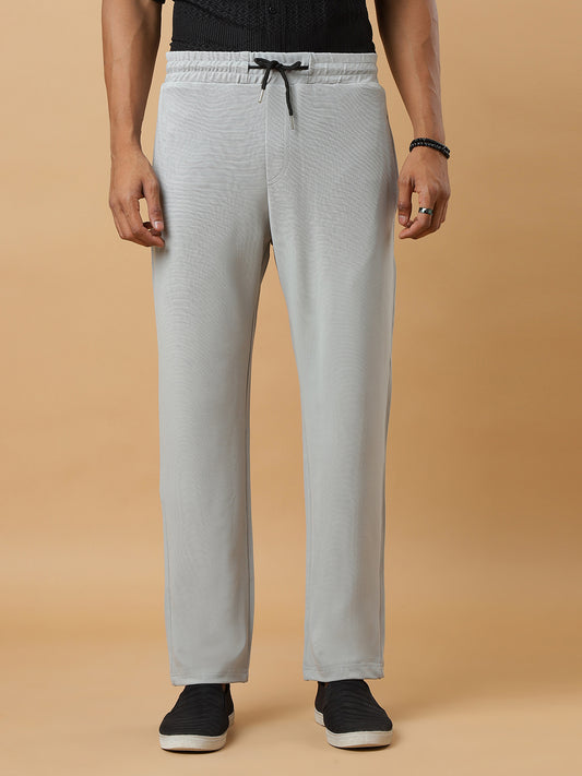 Grey | Stretchable Ribbed Track Pants | Gym & Daily Wear