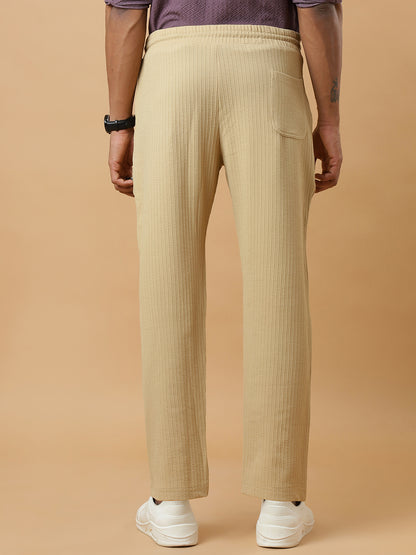 Cream | Relaxed Fit Textured | Breathable & Durable Track Pants