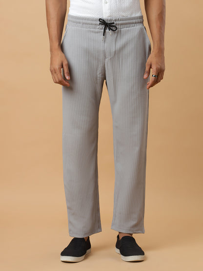 Grey | Relaxed Fit Textured | Breathable & Durable Track Pants