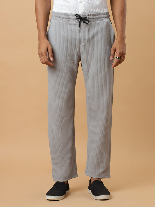 Grey | Relaxed Fit Textured | Breathable & Durable Track Pants