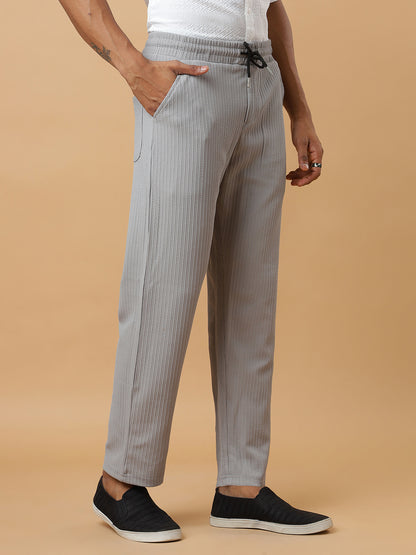 Grey | Relaxed Fit Textured | Breathable & Durable Track Pants