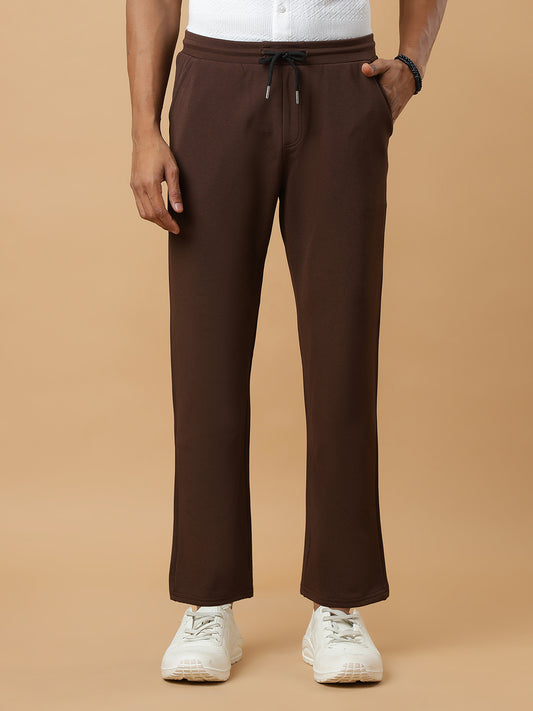 Brown | Straight-Leg Essential Textured | Track Pants
