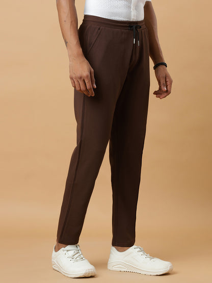 Brown | Straight-Leg Essential Textured | Track Pants
