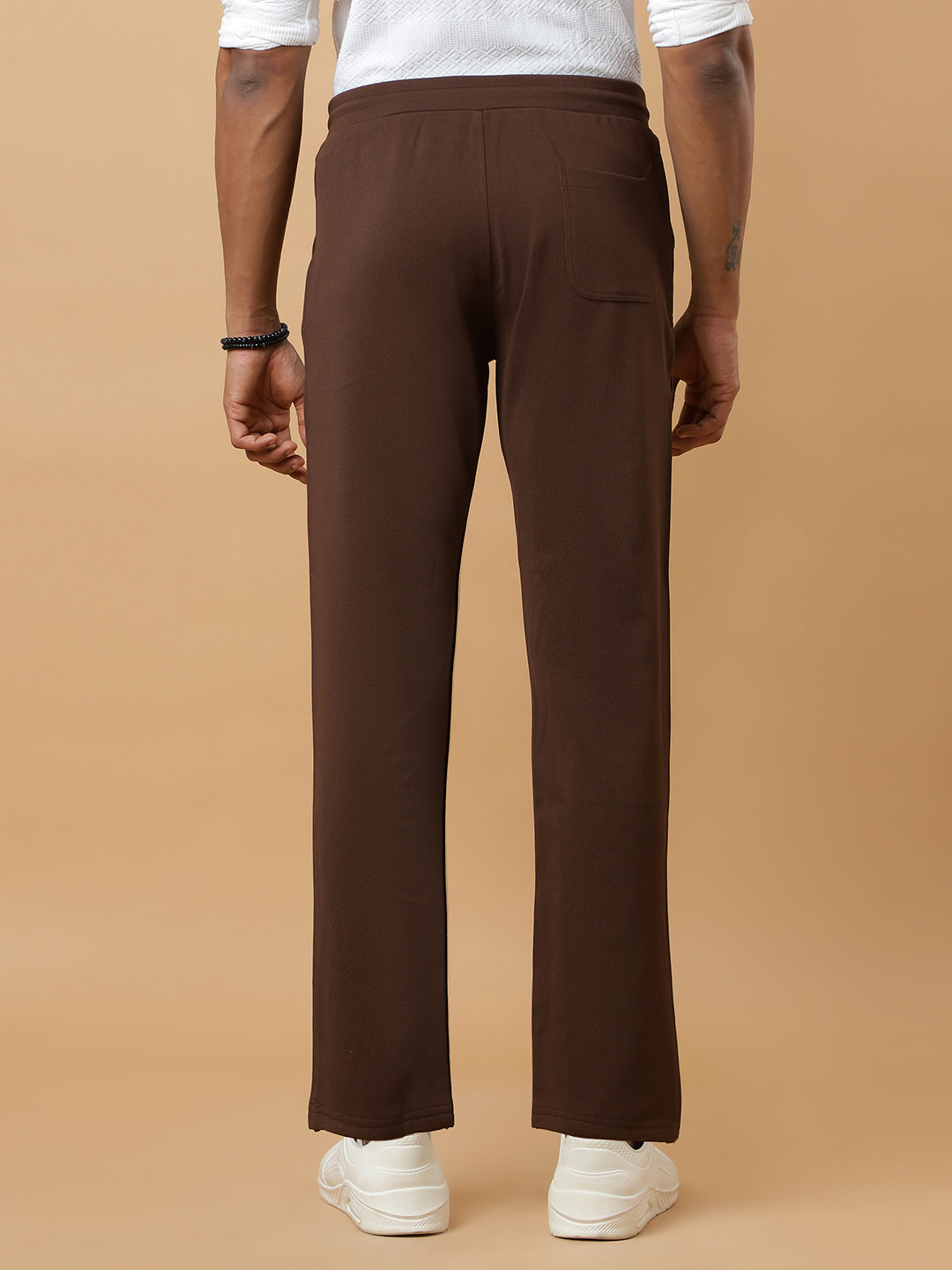 Brown | Straight-Leg Essential Textured | Track Pants