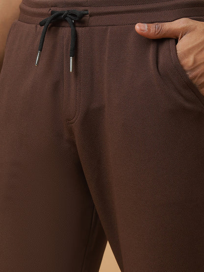 Brown | Straight-Leg Essential Textured | Track Pants