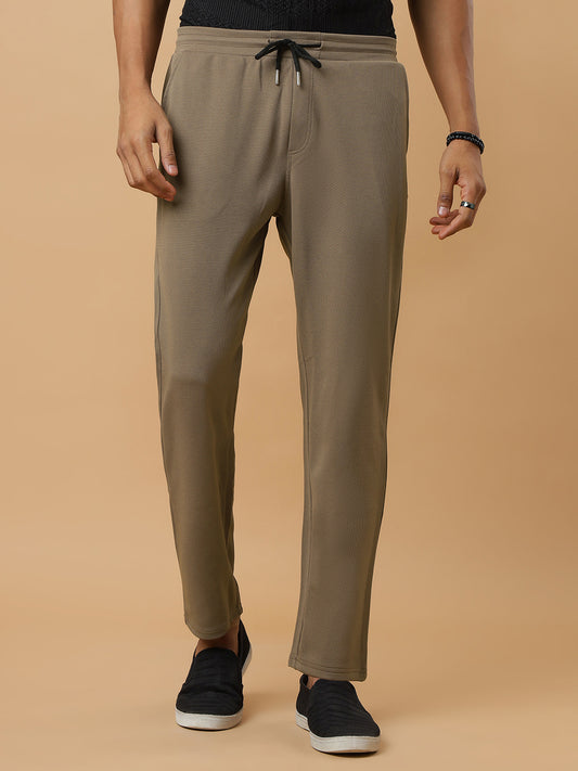 Beige | Straight-Leg Essential Textured | Track Pants