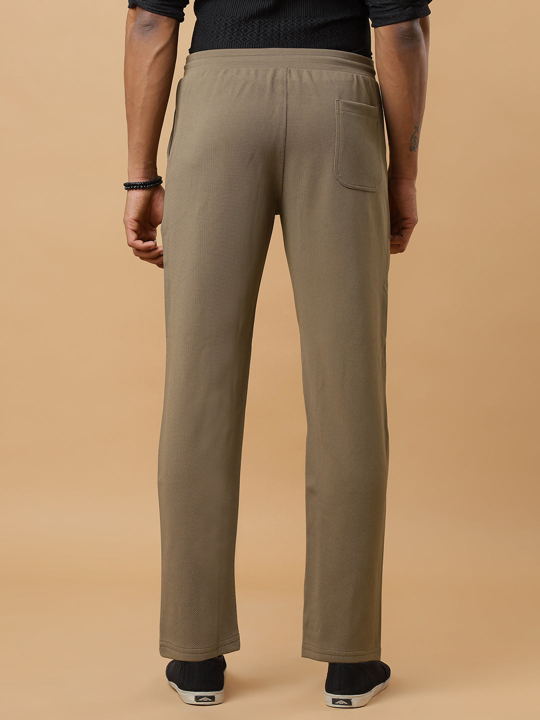 Beige | Straight-Leg Essential Textured | Track Pants