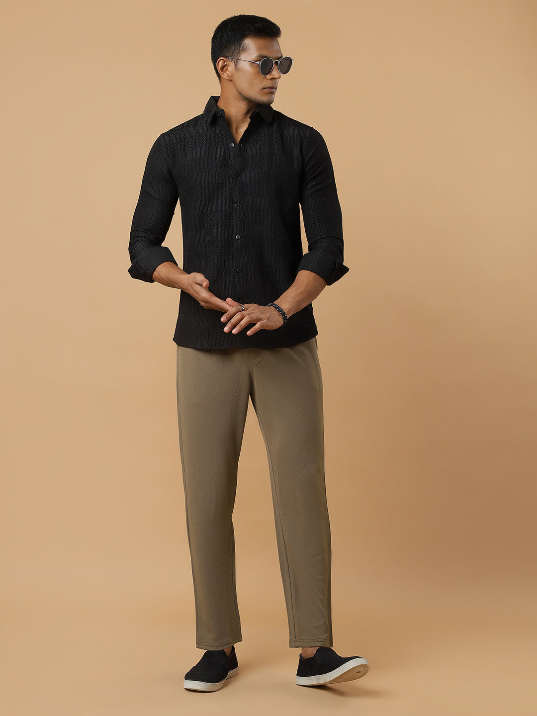 Beige | Straight-Leg Essential Textured | Track Pants