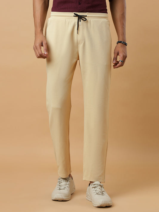 Cream | Straight-Leg Essential Textured | Track Pants