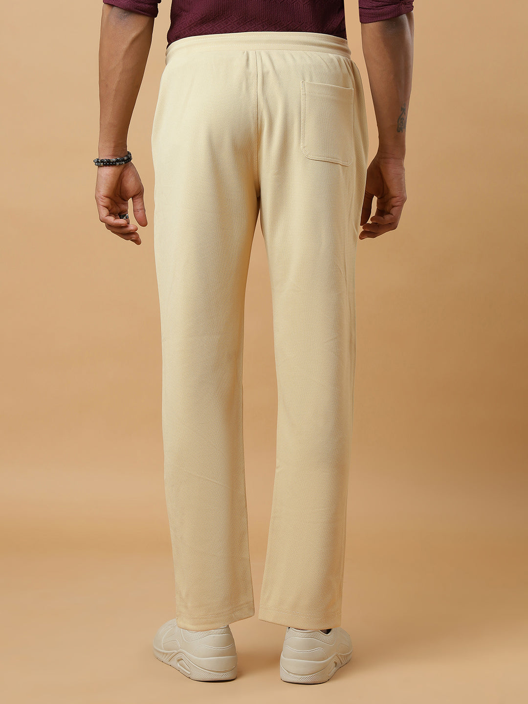 Cream | Straight-Leg Essential Textured | Track Pants