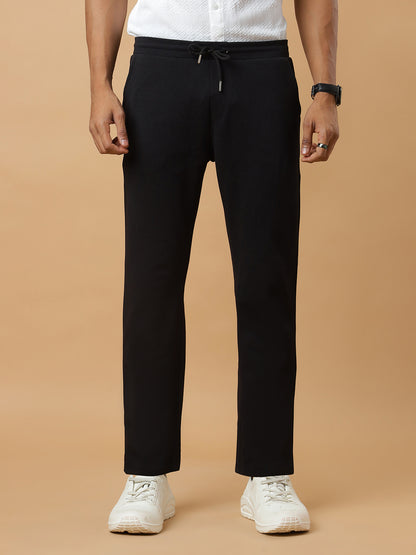 Black | Straight-Leg Essential Textured | Track Pants