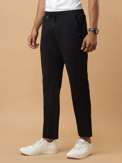 Black | Straight-Leg Essential Textured | Track Pants