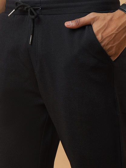 Black | Straight-Leg Essential Textured | Track Pants