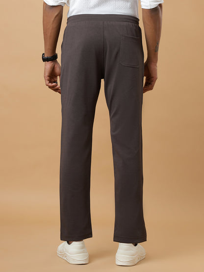 Charcoal | Straight-Leg Essential Textured | Track Pants