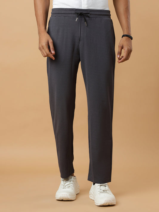 Dark Grey | Relaxed Fit Textured | Breathable & Durable Track Pants