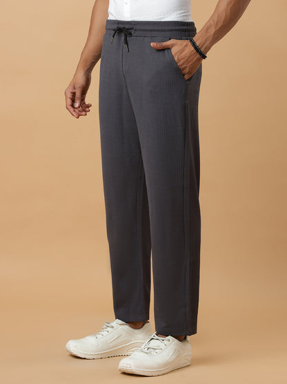Dark Grey | Relaxed Fit Textured | Breathable & Durable Track Pants