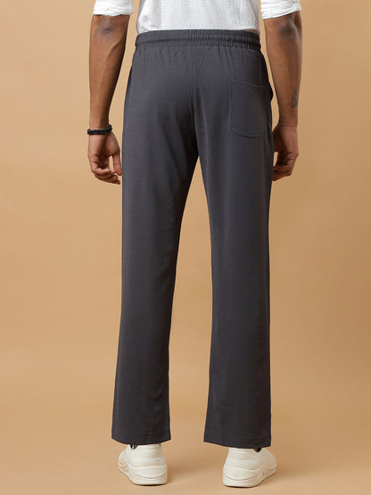 Dark Grey | Relaxed Fit Textured | Breathable & Durable Track Pants