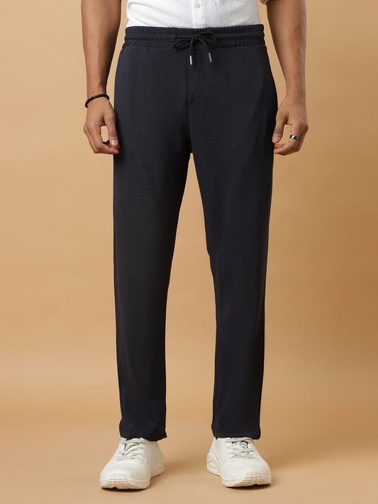 Dark Grey | Stretchable Ribbed Track Pants | Gym & Daily Wear