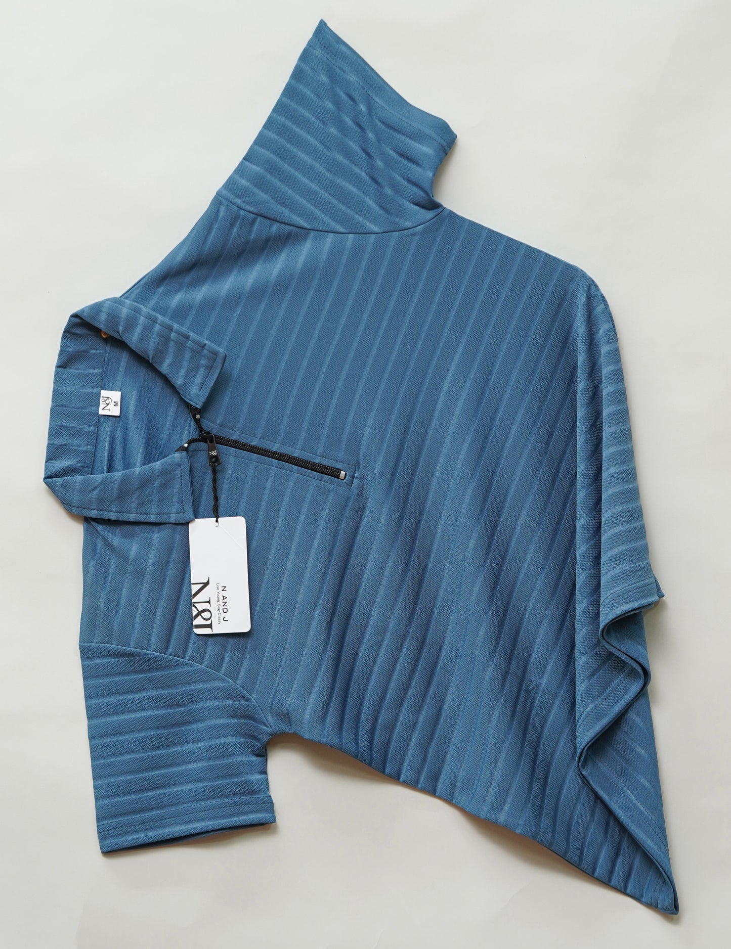 Airforce | Jacquard Knit Textured | Polo Zipper T-Shirt