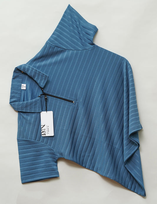 Airforce | Jacquard Knit Textured | Polo Zipper T-Shirt