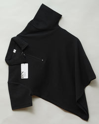 Black | Pique Textured | Polo Zipper T-Shirt