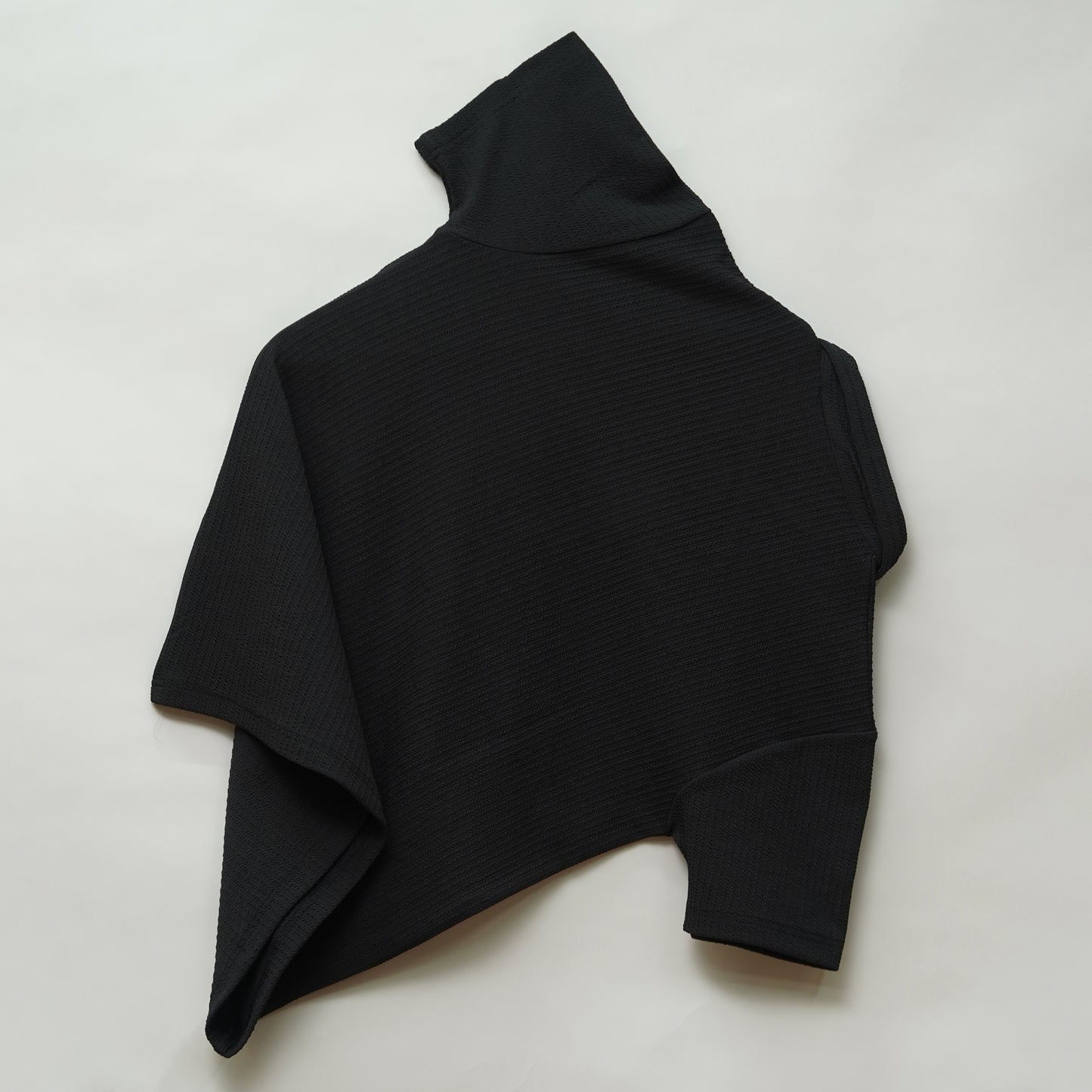Black | Pique Textured | Polo Zipper T-Shirt