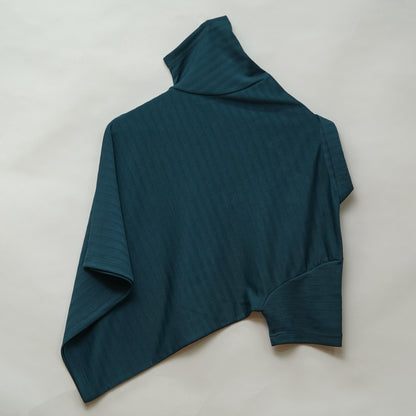 Bottle Green | Ottoman Rib Textured | Polo Zipper T-Shirt