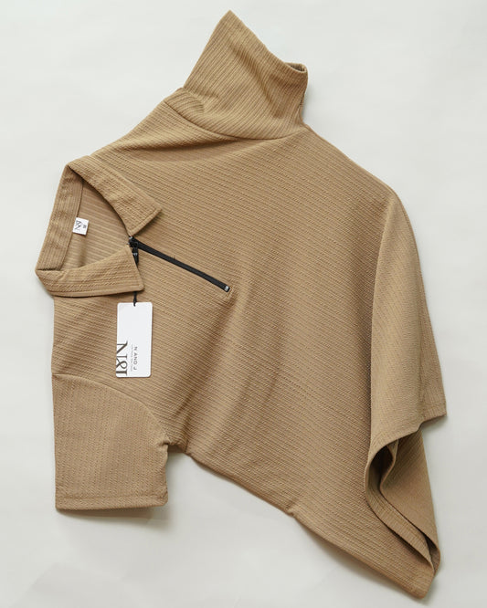 Chiku | Pique Textured | Polo Zipper T-Shirt