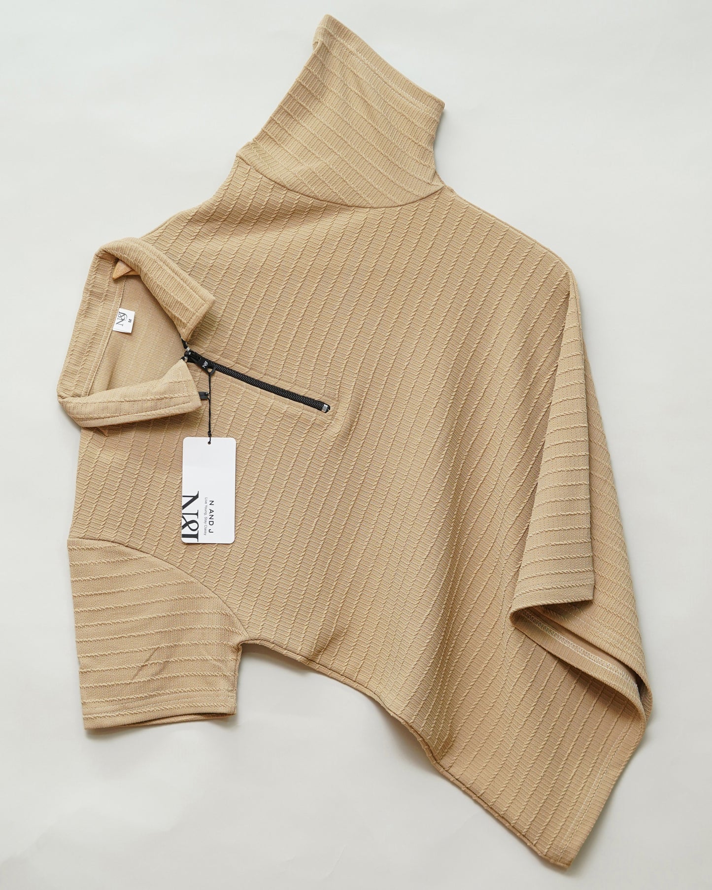 Chiku | Box Waffle Knit | Polo Zipper T-Shirt