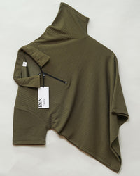 Choco | Pique Textured | Polo Zipper T-Shirt