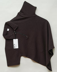 Dark Coffee | Pique Textured | Polo Zipper T-Shirt