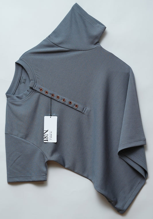 Dark Grey | Premium Henley Neck | Polo T-Shirt