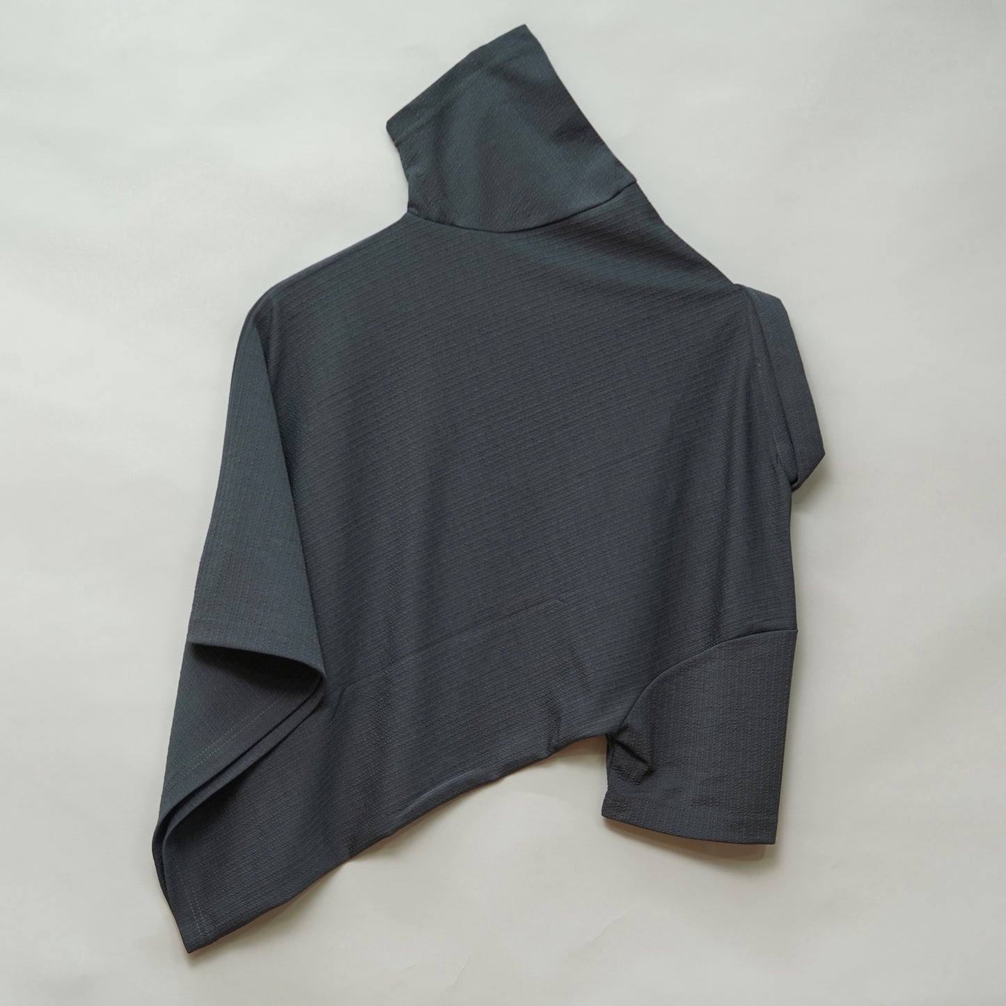 Dark Grey | Pique Textured | Polo Zipper T-Shirt