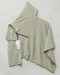 Dark Pista | Jacquard Knit Textured | Polo Zipper T-Shirt
