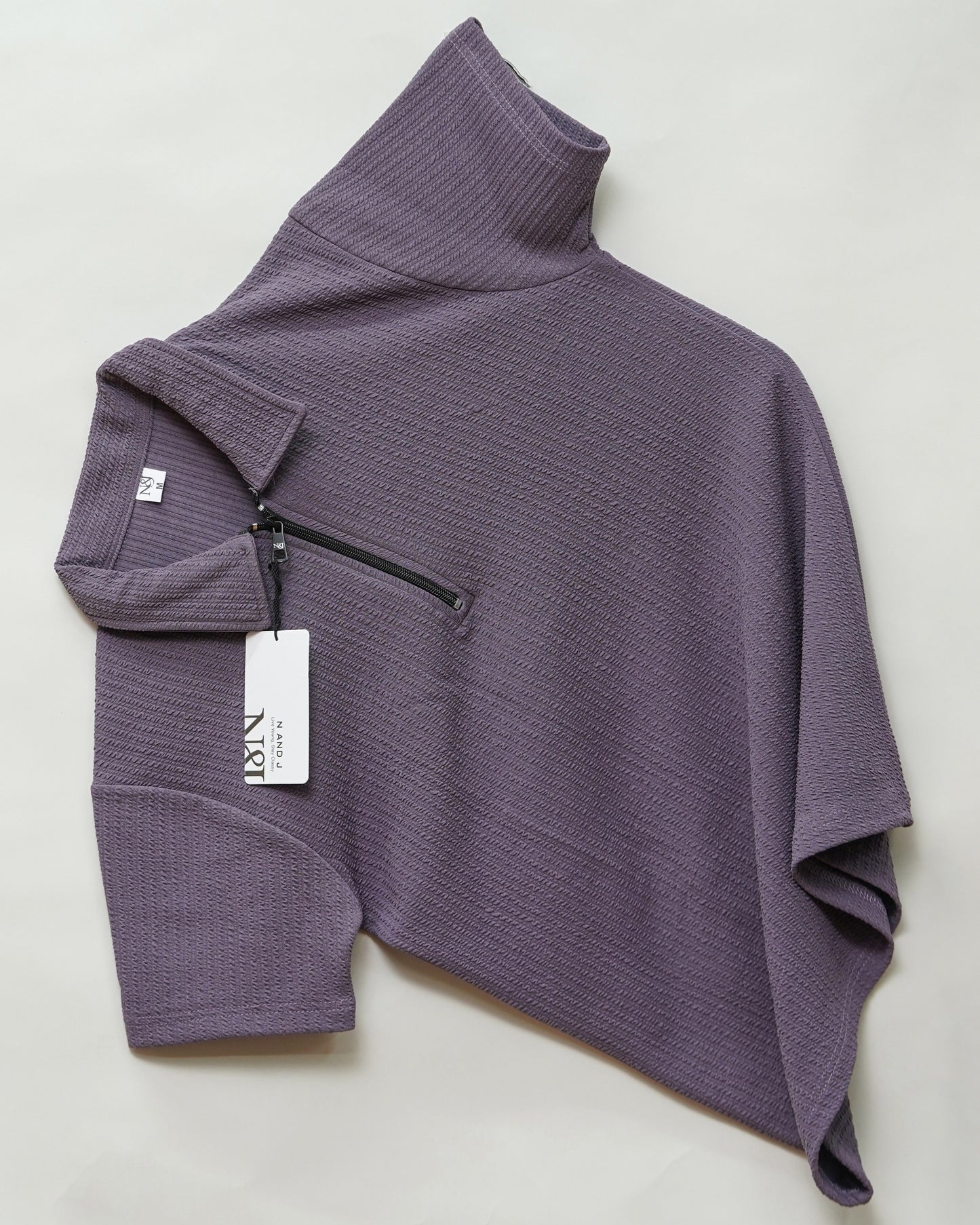Dark Wine | Pique Textured | Polo Zipper T-Shirt