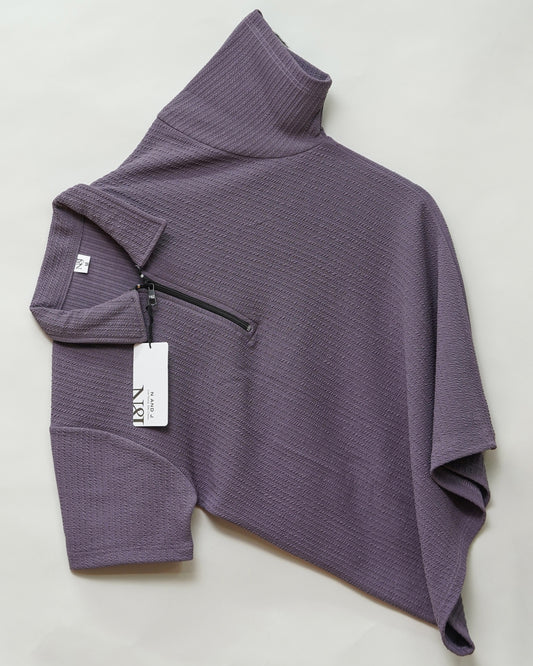 Dark Wine | Pique Textured | Polo Zipper T-Shirt