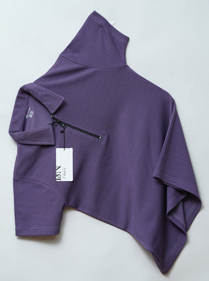 Dark Wine Zipper Polo T Shirt